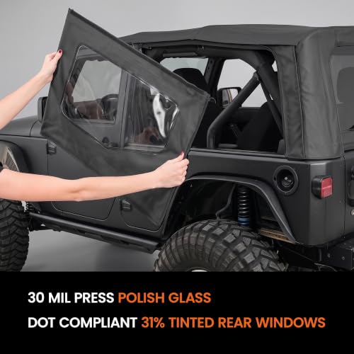Soft Top for Jeep 2010-2018 4 Door Jeep Wrangler JK,23oz PVC Fabric,Black by SUANTARK - Image 5