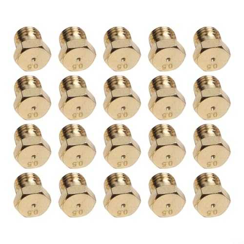 Zilimontt Lot de 20 orifices de brûleur au propane en cuivre - Buses de 0,5 mm pour réchaud à gaz GPL - Pièces de rechange basse pression compatibles avec la plupart des marques, y compris pour