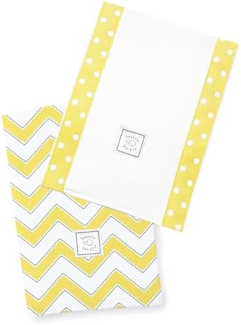 SwaddleDesigns Baby Burpies, Set of 2 Cotton Burp Cloths, Yellow Chevron image 3