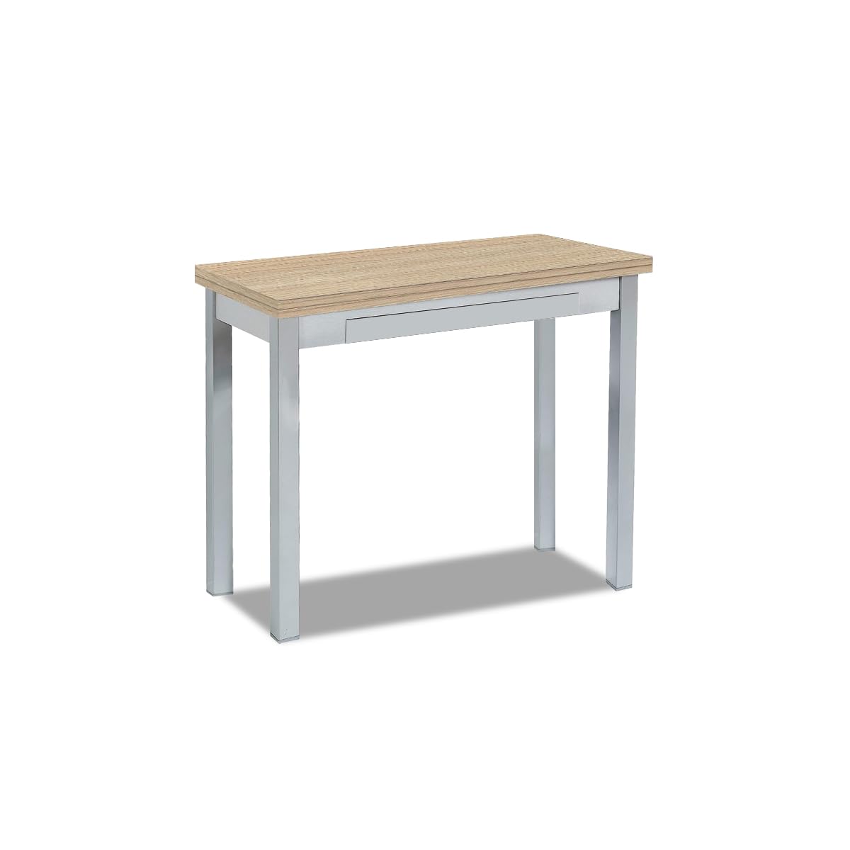 ASTIMESA Tipo Libro Tavolo da Cucina, Metallo Vetro Legno, Rovere Raw, 80x40cm