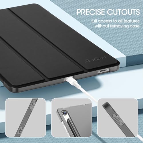 ProCase Smart Case for Galaxy Tab S10 FE 2025/ S9 FE 5G 2023 10.9" SM-X520 X526B X510 X516B, Slim Stand Tri-Fold Protective Tablet Cover, Support S Pen Charging/Auto Wake/Sleep -Black by ProCase - Image 6