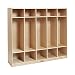 ECR4Kids Birch School Coat Locker for Toddlers and Kids, 5-Section, Natural