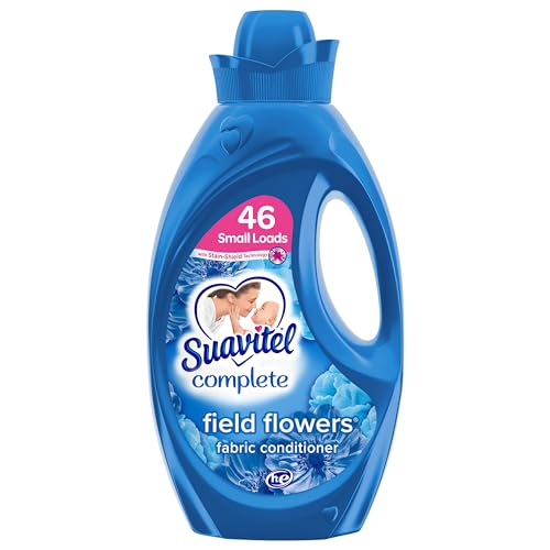 Suavitel Complete Liquid Fabric Softener with Stain Shield Technology, Field Flowers, 46 oz