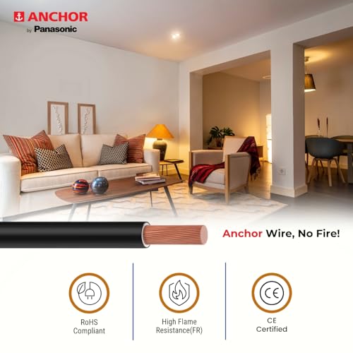Image of Anchor by Panasonic Penta 1.5 mm PVC Insulated 45 Meter Copper Electric Wire for Home, Industrial and Commercial Connections (Blue, N-96334BU)