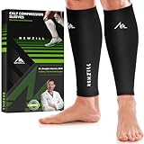 NEWZILL Compression Calf Sleeves (20-30mmHg) for Men & Women Perfect Option to Compression Socks Leg Sleeves for Running Travel Nursing Fitness(XXL Black 1Pair)