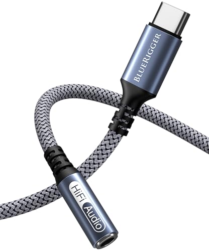 BlueRigger 3FT Female AUX to USB C Adapter - USB C to 3.5mm Audio Adapter Cable - Compatible with Phone, Tablet, Laptop
