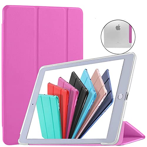 Image of DuraSafe Cases for iPad PRO 10.5 Air 3 [ PRO 10.5 Inch Air 3rd Gen ] A1701 A1709 A1852 A2152 A2123 A2153 A2154 Trifold Hard Smart PC Translucent Back Cover - Pink