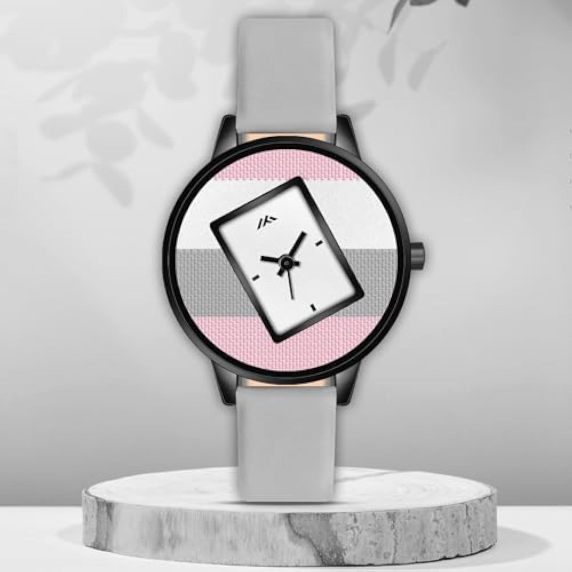 Women's Multi Color Round Unique Design Dial Leather Belt Watch