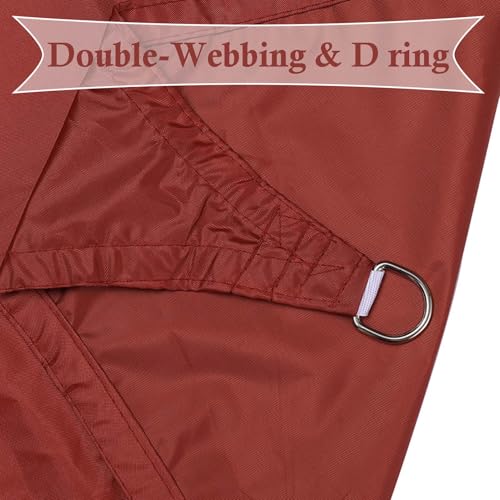 Voile d'ombrage imperméable 4x4 m contre chaleur et pluie - 5