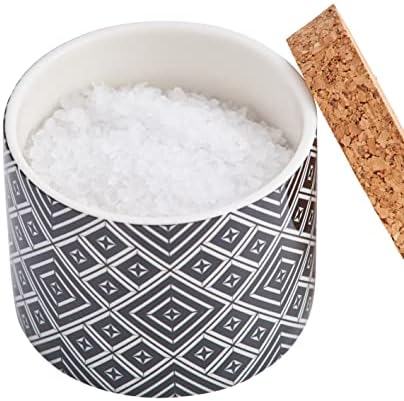 Salthouse & Peppermongers Natural White Rock Salt in Ceramic Pinch Pot Salt Pig with Lid 200g