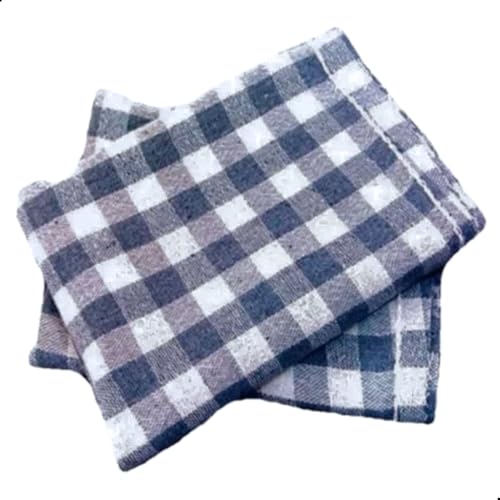 Kit 10 Panos de Chão Pano Quadriculado Azul Xadrez Excelente Absorção 100% Algodão Tecido Grosso par