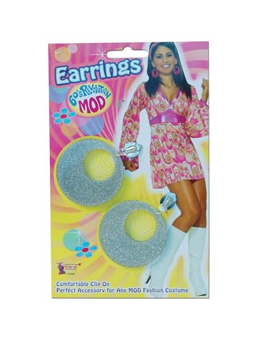 Pendientes de plata para mujer, estilo retro de los años 60, estilo vintage para fiestas y cosplay