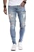 Produktbild Leif Nelson Herren Jeans Hose Slim Fit Denim Blaue graue Lange Jeanshose für Männer Coole Jungen weiße Stretch Freizeithose Schwarze Cargo Chino Sommer Winter Basic LN9150 Hell Blau W31/L32