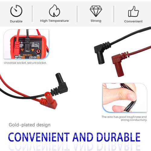 Image of Multimeter Leads, 1000V 10A Meter Leads & Gold-Plated Needle Multimeter Probes