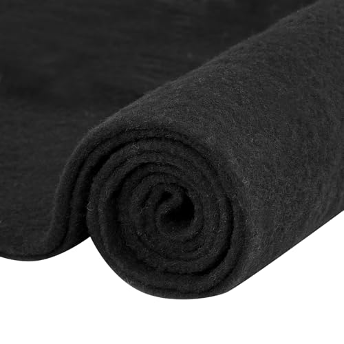 FINDUFA 18 x 39 Wool Felt Fabric Pure Merino Felt Fabric for Sewing DIY Wool Felt Craft Needle Felting Wet Felting Handmade Home Liners Weaving Black