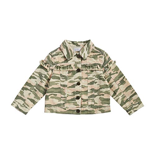 Mud Pie Baby Girls' Camo Canvas Ruffle Jacket, 12-18 Months