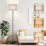 Jayden Lampara de Piso - Lampara de Sala con Pantalla Tipo Tambor, Iluminacion Hogar，10W Enchufe E26 ，Para Dormitorio,...
