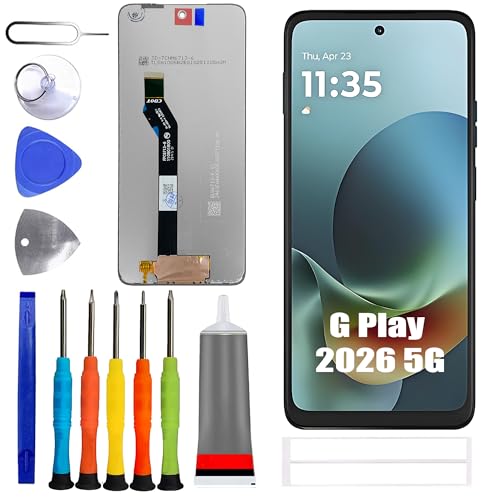 Image of LCD Display [Support Fingerprint] Compatible with Moto G Play 2026 5G [6.7 inch] XT2615-1 /XT2615-2 Screen Touch Digitizer Assembly Black LCD Display with Repair kit