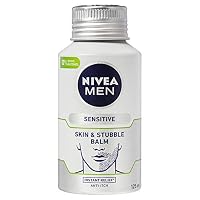 NIVEA MEN Sensitive Skin & Stubble Balm (125ml), Face Moisturiser and After Shave Balm for Sensitive Skin, Soothing Facial Balm with Chamomile