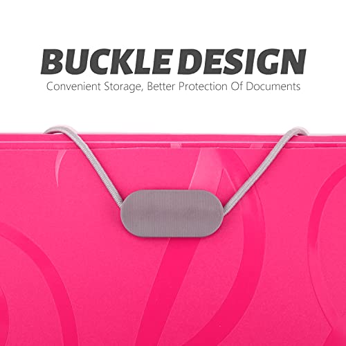 Ekind 7X4.5" Expandable Portable Folder, 13 Pocket Rope Accordion File Organizer, A6 Plastic Wallet For Cards,Coupons,Receipt,Tax Item, Mini Expanding Folders (1Pcs, Pink) #TOP3
