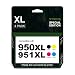 Produktbild 4er-Pack 950XL 951XL Multipack Druckerpatronen Kompatibel für HP 950 XL 951 XL Patronen Officejet Pro 8100 8600 8610 8615 8620 8640 251dw 276dw(1 Schwarz 1 Cyan 1 Gelb 1 Magenta)