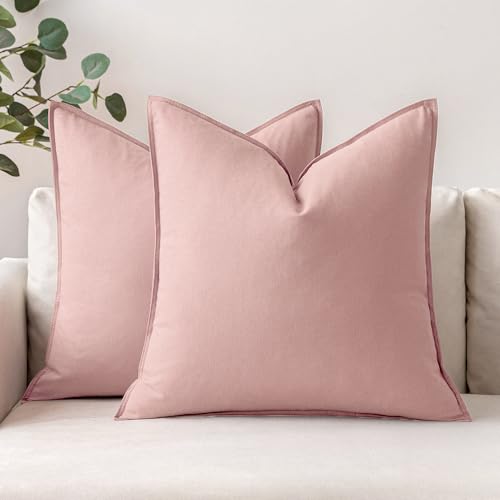 MIULEE Pack of 2 Spring Decorative Linen Pillow Covers Boho