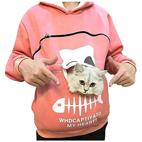 NUSGEAR Sudadera con Capucha para Mujer con Bolsillo para Gato Cover
