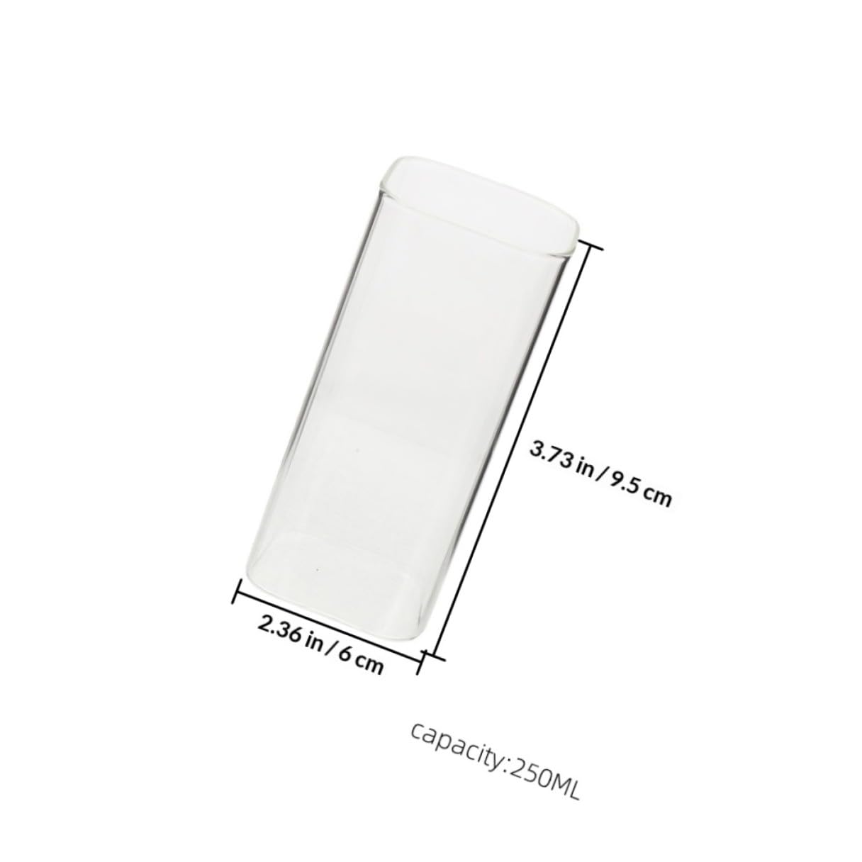 Gadpiparty Set di 6 Bicchieri Quadrati in Vetro Resistente da 250Ml, Versatili ed Eleganti per Bevande Fredde, per Casa e Sala da Pranzo