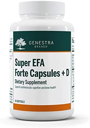 Genestra BrandsSuper EFA Forte Capsules + D | Fish Oil Formula to Support Cognitive, Cardiovascular, and Joint Health | 60 Softgels