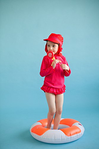 Image of VAENAIT BABY Girls Rash Guard Swimsuit UPF 50+ Long Sleeve Toddler Bathing Suit Ribbon Stawberry Floral Fruit for 2~8Years