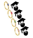 Anel de Formatura Feminino De Moeda Antiga Banhado A Ouro - Line Com Capelo (Verde, 23)