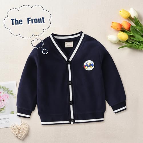 Baby Boy Long Sleeve Cardigan Toddler V-Neck Outerwear Infant Fall Winter Coat Boy Knit Cardigan Sweater for 2-8 Years3