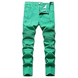 JLLDS LKMQA Boy's Ripped Distressed Moto Biker Skinny Fit Stretch Slim Denim Pants Jeans Blackish Gr