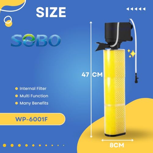 Image of VAYINATO Sobo Wp-6001 Aquarium Internal Filter for Fish Tank, Power : 40W, Flow : 2800L /H, Suitable Upto 4 Feet Tank