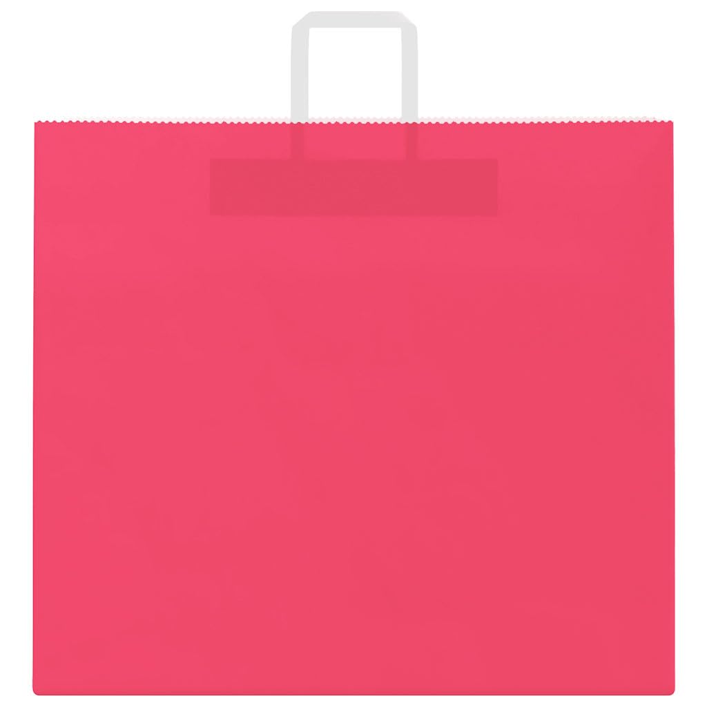 Różowe torby papierowe kraft 54 x 15 x 49 cm z uchwytami linowymi, 250 sztuk, na imprezy, prezenty i zakupy