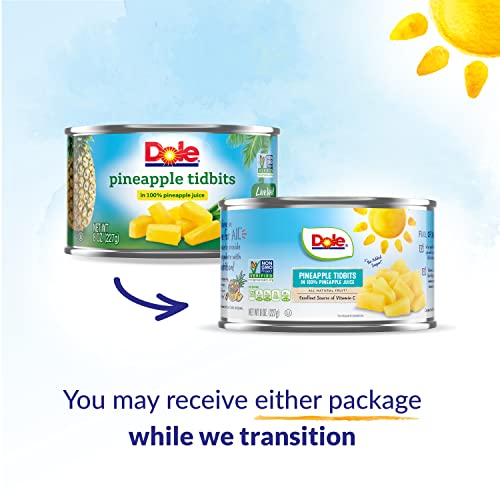 Dole Canned Pineapple Tidbits In 100% Fruit Juice, 8 Oz, 12 Count #TOP1