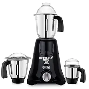 Rotomix EPNEX 1000-Watts Mixer Grinder with 3 Steel Jars (1 Wet Jar, 1 Dry Jar and 1 Chutney Jar) (Black) ISI Certified