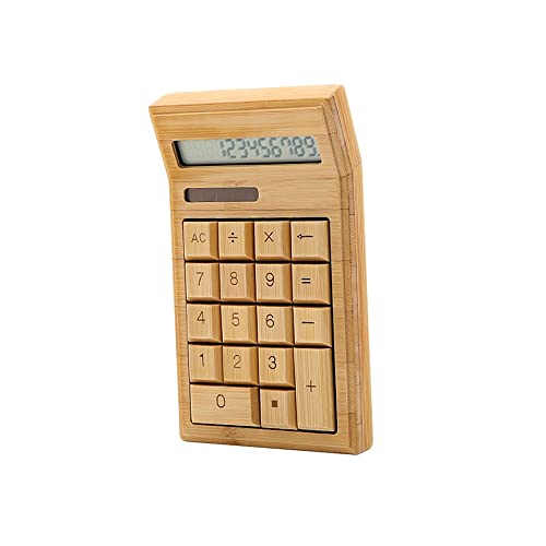 Calculadora de bambú de 12 dígitos con pantalla grande para evitar errores de lectura 2