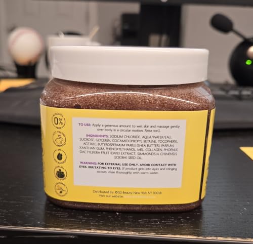 Image of Brown Sugar & Honey Body Scrub - Exfoliating & Hydrating Sugar Scrub With Collagen and Dates to Help Revive, Smooth, and Soften For Radiant Skin, Body Care Exfoliator & Cleanser, 21 oz