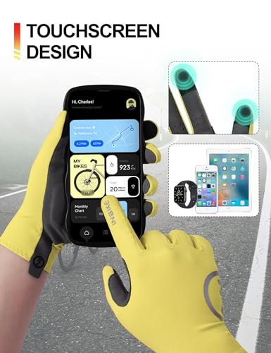 INBIKE Luvas de bicicleta respiráveis para homens e mulheres, luvas de ciclismo com almofada de gel