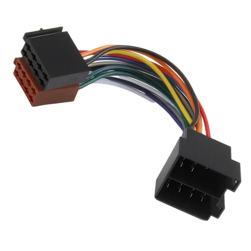 Adaptateur autoradio ISO 16 broches pour VW, Fiat, Mercedes et Renault – Câble de connexion universel avec borne 15/30 pour corriger la polarité et...