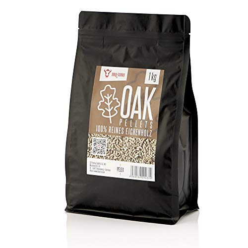BBQ-Toro Grillpellets Eiche aus 100% Eichenholz | 1 kg | Eichenpellets für Grill, Smoker, Pellet-Pizzaofen und Heizungsanlagen | Grillpellets Smoker, Holzpellets Smoker, Pellets zum Heizen