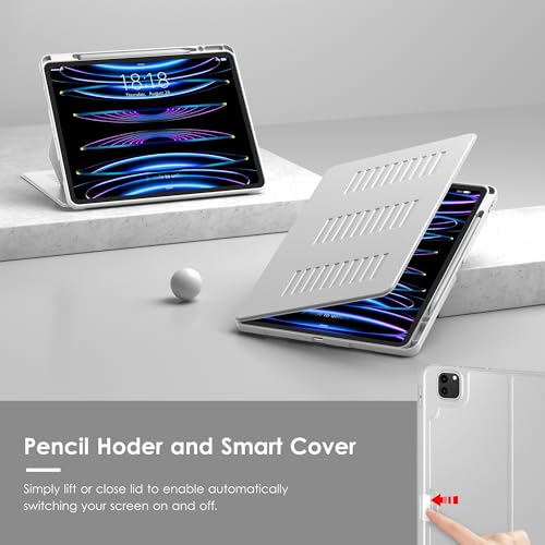 VIKESI Case for iPad Pro 12.9 6th / 5th / 4th / 3rd Generation Case 2022/2021/2020/2018,Multiple Angles Magnetic Stand Cover,Shockproof Soft Back,Pencil Holder,and Auto Sleep/Wake,Gray by VIKESI - Used condition - Image 7