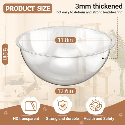 image for Yalikop 3 Pcs Acrylic Dome Cat Bubble, 12.6