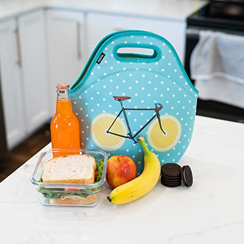 Artovida Artists Collective Insulated Neoprene Lunch Bag | Washable Soft Lunch Tote For School And Work - Design By Florent Bodart (France) "Zest" - Classic #TOP4