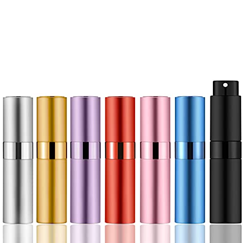 7 PCS/8ML Portable Perfume bottles, Mini Empty Refillable Cologne Atomizer, Pocket Travel Perfume Liquid Sprayer