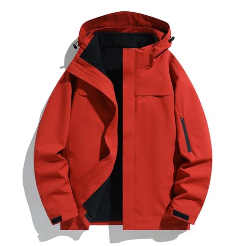Men's Solid Color Thin Fall Outdoor Windbreaker Loose Fitting Long Sleeved Hooded Suit Outwear Zipper Jacket Coat2