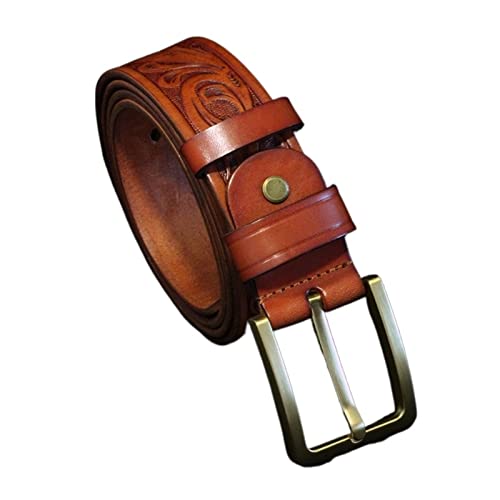 Copper Buckle Belts For Men Cowskin Genuine Leather Belt For Men