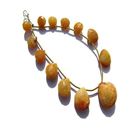 Perles d'opale jaune naturelle en coeur pour créer vos bijoux d'été bohèmes et élégants
