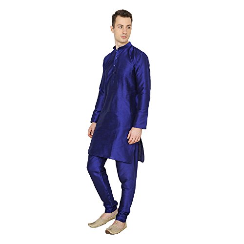 Image of Royal Kurta Men's Cotton Silk Plain Solid Long Only Kurta